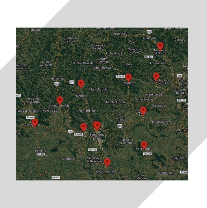 imagem de mapa da localização das estações